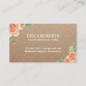 Hair & Makeup Artist Rustic Floral Appointment Afsprakenkaartje (Achterkant)