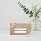Hair & Makeup Artist Rustic Floral Appointment Afsprakenkaartje (Staand voorkant)