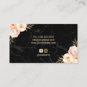 Hair Makeup Beauty Salon Logo Modern Floral Marmer Visitekaartje (Achterkant)