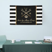 Hair & Makeup Beauty Salon Logo Modern Stripes Spandoek (Beurs)