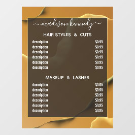 Hair Makeup Gold Inky Abstract Alcohol Fab Value Raamsticker