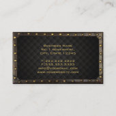  Hair & Makeup Gold Monogram Steampunk Visitekaartje (Achterkant)