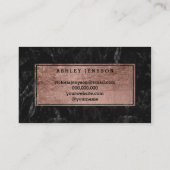 Hair Makeup kunstenaar roos gouden script zwarte m Visitekaartje (Achterkant)