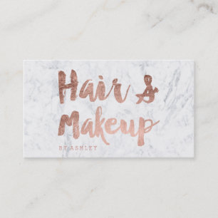 Hair Makeup kunstenaar roos gouden tipografie marm Visitekaartje