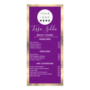 Hair Makeup Nail Manicure Pedicure Gold Pink VIP Reclamekaart