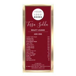 Hair Makeup Nail Manicure Pedicure SPA Prijslijst Reclamekaart