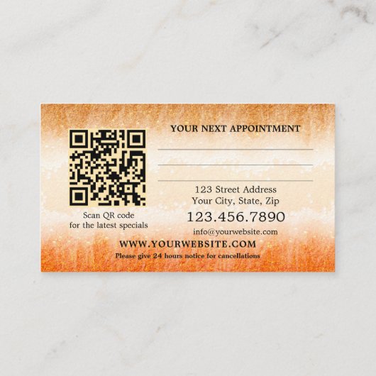 Hair Makeup Nails Beauty Appointard Afsprakenkaartje (Achterkant)