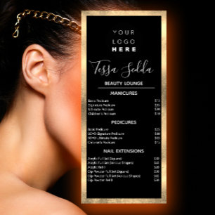 Hair Makeup Nails Manicure Pedicure Black White Reclamekaart