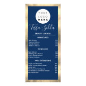 Hair Makeup Nails Manicure Pedicure Gold Blue Navy Reclamekaart (Voorkant)