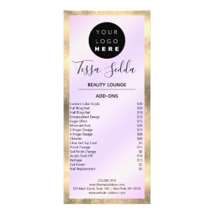 Hair Makeup Nails Manicure Pedicure Paars Reclamekaart