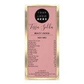 Hair Makeup Nails Manicure Pedicure Roos Gold Reclamekaart (Achterkant)