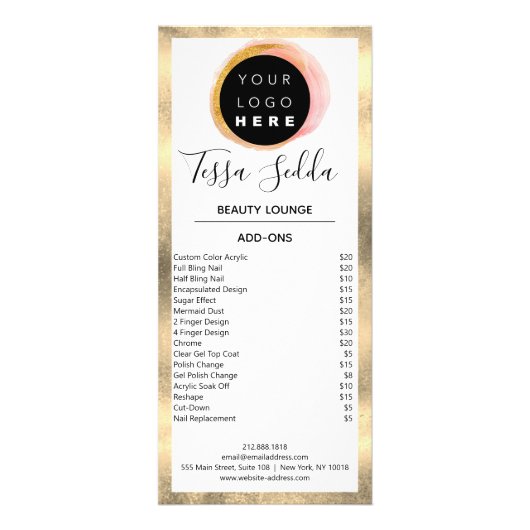 Hair Makeup Nails Manicure Pedicure Wellness Reclamekaart (Achterkant)