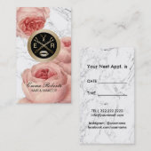 Hair & Makeup Salon  Floral Appointment Afsprakenkaartje (Voorkant / Achterkant)