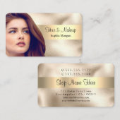 Hair & Makeup Salon, Uw Foto, Goud, Vs 2 Visitekaartje (Voorkant / Achterkant)