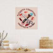 Hair Makeup Stylist Beauty Salon en Jouw naam Poster (Keuken)