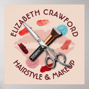 Hair Makeup Stylist Beauty Salon en Jouw naam Poster