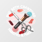 Hair Makeup Stylist Beauty Salon en Jouw naam Raamsticker (Vel)