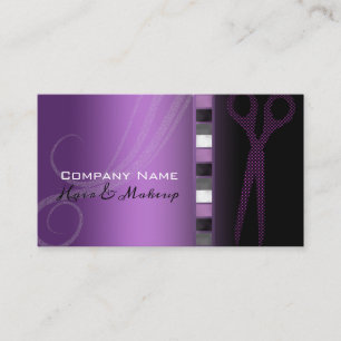 Hair & Makeup Trendy Paarse Beauty Salon Afsprakenkaartje