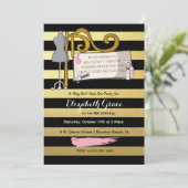 Hair/Mode Show Party Invitation Kaart (Staand voorkant)