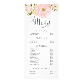 Hair Nail Salon Beautician Menu Floral Price List