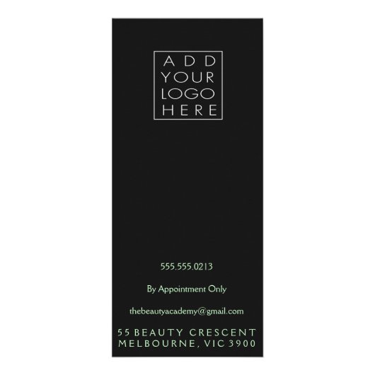 Hair Nail Salon Beautician Menu Prijslijst (Achterkant)