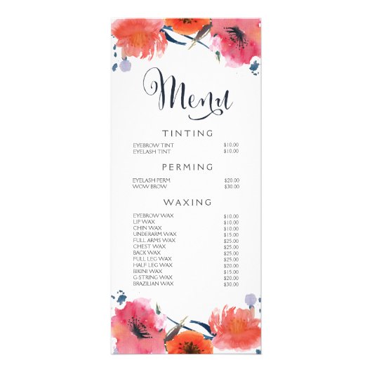 Hair Nail Spa Salon Schoonheidsspecialiste Menu Pr (Voorkant)