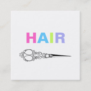 *~* HAIR Pastels Scissors Eenvoudig Minimale Vet Vierkante Visitekaartje