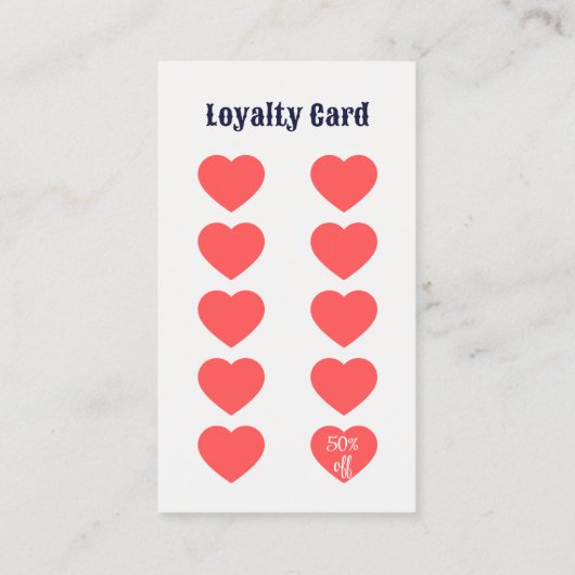 Hair Queen of Hearts Navy Hairdresser Beauty Salon Klantenkaartje (Achterkant)