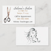 Hair Salon Aangepaste Visitekaartjes (Voorkant / Achterkant)