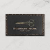 Hair Salon Antiek schaar leder en metaal Visitekaartje (Voorkant)