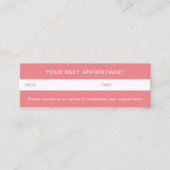 Hair Salon Appointment Herinneringsschaar Koraal Mini Visitekaartje (Voorkant)