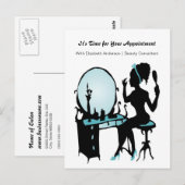 Hair Salon Appointment Reminder Blauwgroen Girly G Briefkaart (Voorkant / Achterkant)