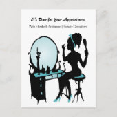 Hair Salon Appointment Reminder Blauwgroen Girly G Briefkaart (Voorkant)