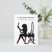 Hair Salon Appointment Reminder Girly Hair Stylist Briefkaart (Staand voorkant)