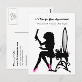 Hair Salon Appointment Reminder Girly Hair Stylist Briefkaart (Voorkant / Achterkant)