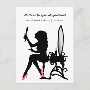 Hair Salon Appointment Reminder Girly Hair Stylist Briefkaart