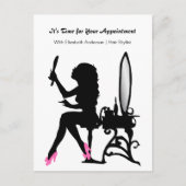 Hair Salon Appointment Reminder Girly Hair Stylist Briefkaart (Voorkant)