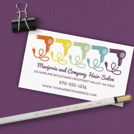Hair Salon Beauty Parlor Retro Hairdryers Grafisch Visitekaartje