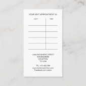 Hair Salon Bedrijfsnaam Werknemer Benoeming Visitekaartje (Achterkant)