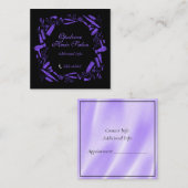 Hair Salon Black en Paars Vierkante Visitekaartje (Voorkant / Achterkant)