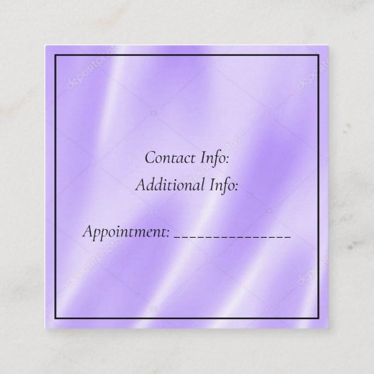 Hair Salon Black en Paars Vierkante Visitekaartje (Achterkant)