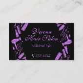 Hair Salon Black en Roze Visitekaartje (Voorkant)