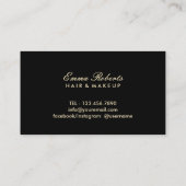Hair Salon Blow Dry Bar Modern Black Gold Loyalty (Achterkant)