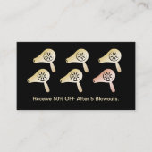 Hair Salon Blow Dry Bar Modern Black Gold Loyalty (Voorkant)