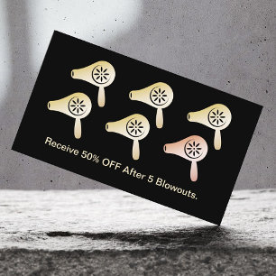 Hair Salon Blow Dry Bar Modern Black Gold Loyalty