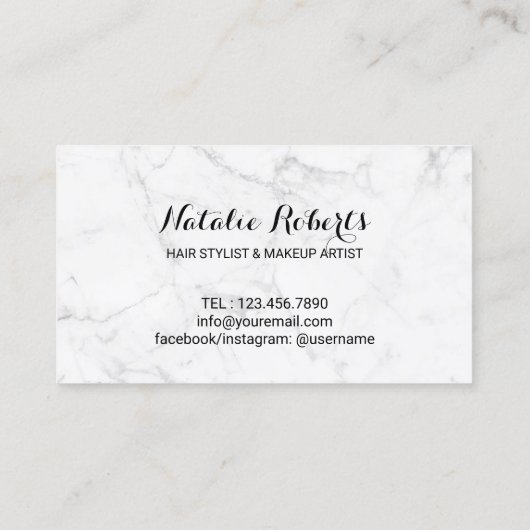 Hair Salon Blow Dry Bar Modern Marble Loyalty (Achterkant)