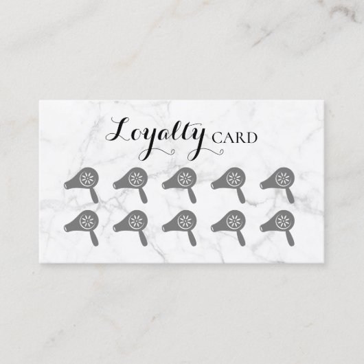 Hair Salon Blow Dry Bar Modern Marble Loyalty (Voorkant)