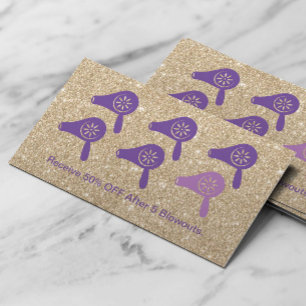 Hair Salon Blow Dry Bar Paars & Gold Loyalty