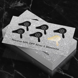 Hair Salon Blow Dry Bar Silver Glitter Loyalty