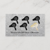 Hair Salon Blow Dry Bar Silver Glitter Loyalty (Voorkant)